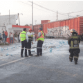 El tren embiste y destroza tráiler de carga en Amozoc