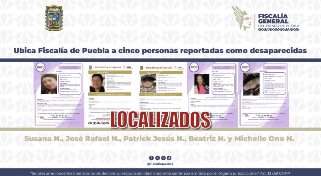Ubica Fiscalía de Puebla a cinco personas reportadas como desaparecidas 1 293