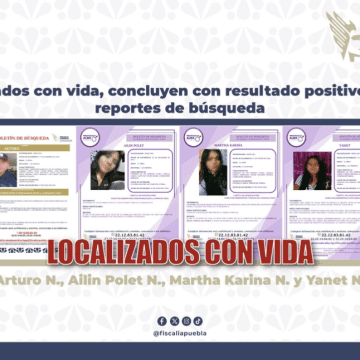 Fiscalía de Puebla localiza a cuatro personas reportadas como desaparecidas