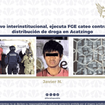 Cateo en Acatzingo: FGE asegura presunto punto de venta de droga; hay un detenido