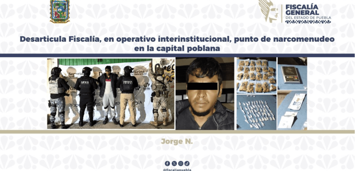 Catean presunto centro de distribución de droga en la colonia Popular Castillotla: Un detenido