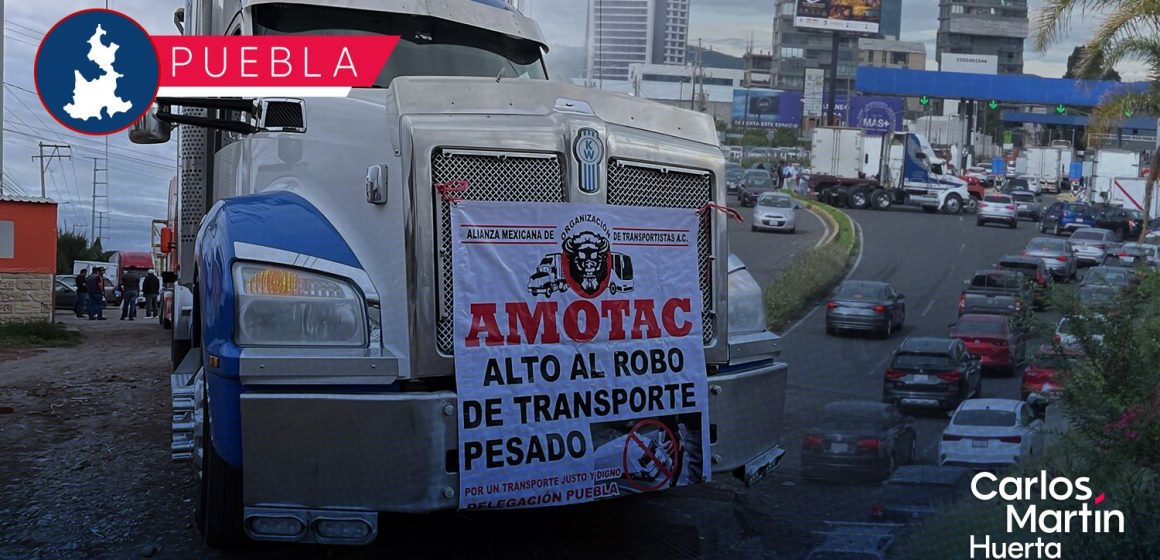 Amotac - Vía Atlixcáyotl Caos vial en la México-Puebla y Vía Atlixcáyotl por paro nacional de AMOTAC