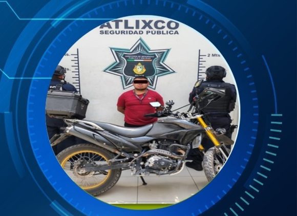 Policía de Atlixco recupera motocicleta robada en la colonia El Barreal
