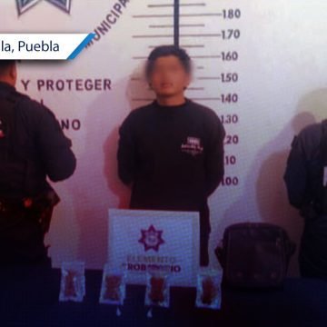 Cae presunto distribuidor de droga en Santiago Momoxpan