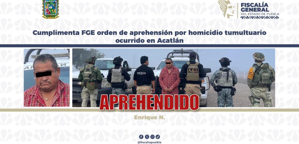 Detienen a implicado en linchamiento de Acatlán de Osorio por homicidio tumultuario