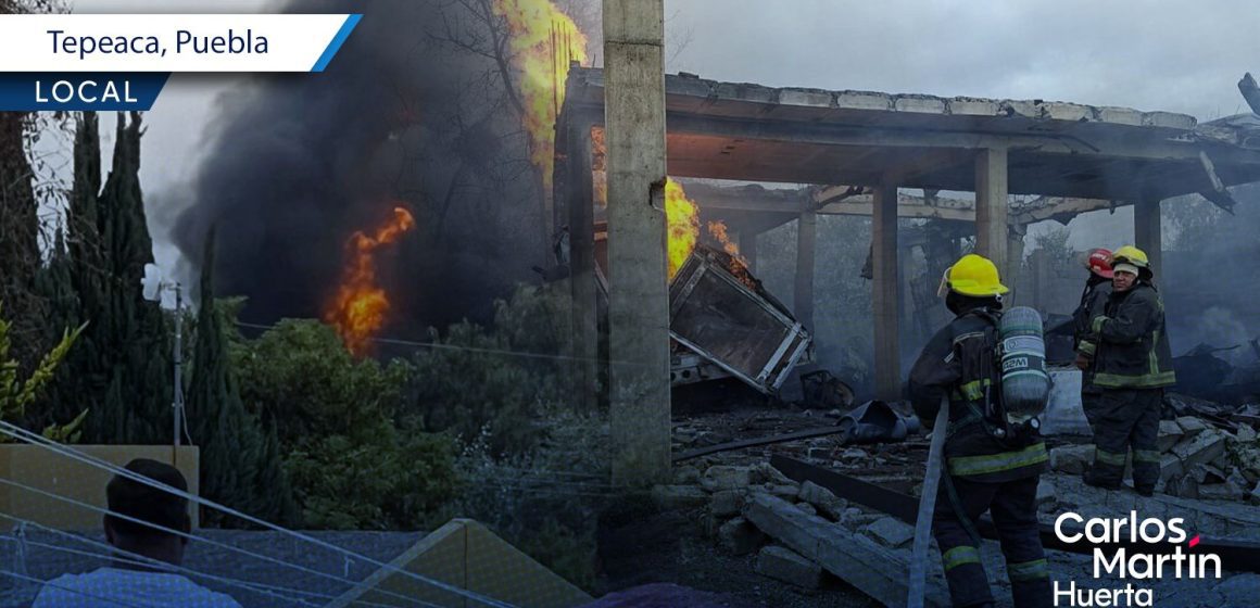 Tres personas lesionadas saldo preliminar de la explosión de pipas en Tepeaca
