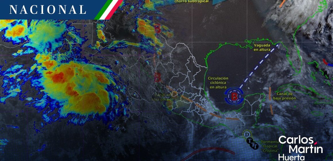 Lluvias intensas en seis estados; Cristina se fortalece en el Pacífico