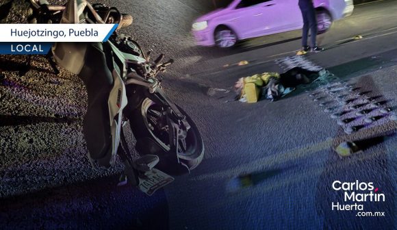 Muere mujer y hombre queda grave tras derrapar su motocicleta en Huejotzingo