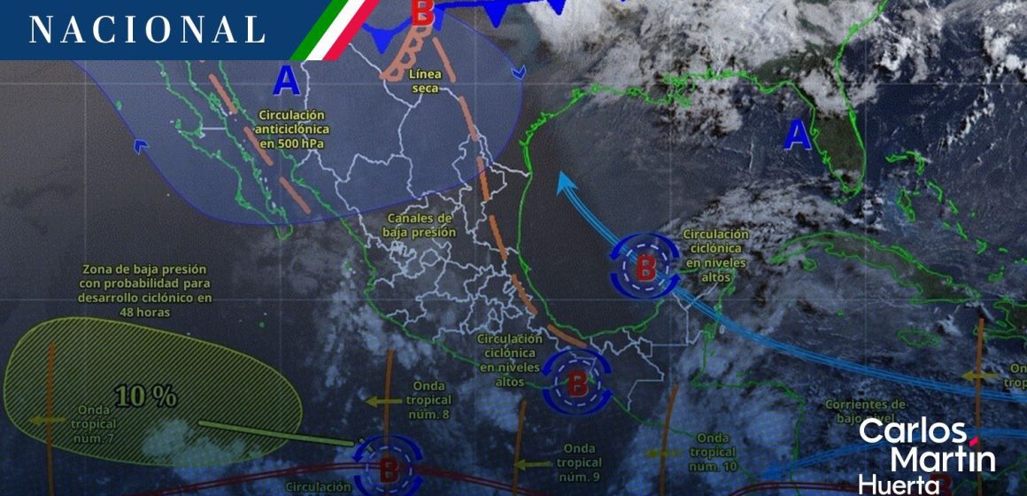 Ondas tropicales 9 y 10 provocarán lluvias intensas en estos estados
