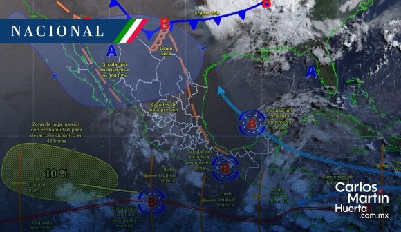 Ondas tropicales 9 y 10 provocarán lluvias intensas en estos estados