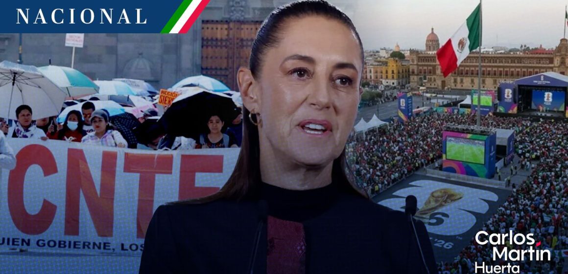 Sheinbaum pone en duda su asistencia al Fan Fest por plantón de la CNTE