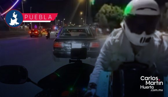 Motociclista es apuntado con láser en la Vía Atlixcáyotl; proviene de la Torre Adamant II