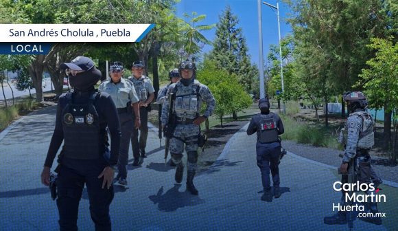 Despliegan operativo en la Vía Atlixcáyotl; participa GN, Fiscalía y Policía de San Andrés Cholula