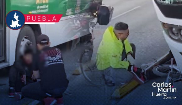Unidad de RUTA impacta a ciclista adolescente en el bulevar 5 de Mayo