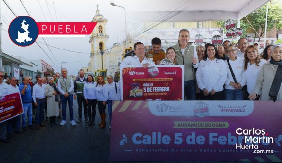 Inician la rehabilitación de la calle 5 de Febrero en San Felipe Hueyotlipan