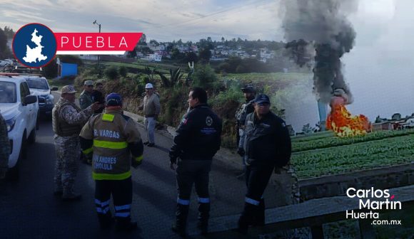 Sin riesgos, Protección Civil y Pemex mantienen quema controlada en Temaxcalac