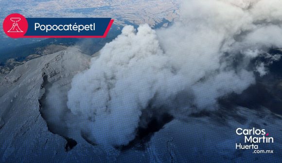 Ceniza del Popocatépetl se desplazaría hacia Atlixco y cuatro estados vecinos este jueves