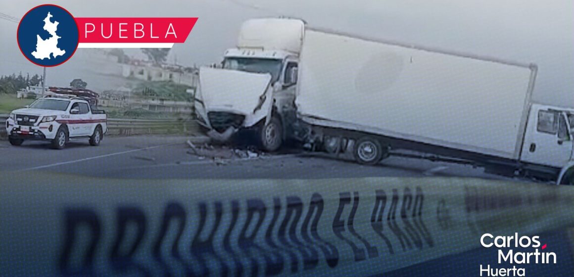 Choque de dos tractocamiones provoca cierre total de la autopista Puebla-Orizaba