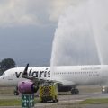 Inauguran vuelo Puebla-Los Ángeles; despega primera ruta de Volaris con 78 pasajeros