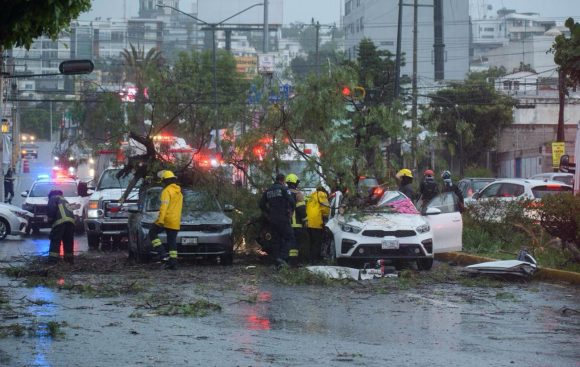 Una mujer muerta y un lesionado tras caída de árbol sobre auto en la Recta a Cholula