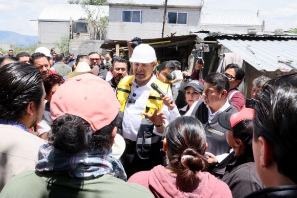 Armenta anuncia apoyos, obras y reubicación de familias tras lluvias en Ciudad Serdán