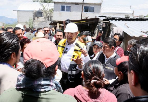 Armenta anuncia apoyos, obras y reubicación de familias tras lluvias en Ciudad Serdán