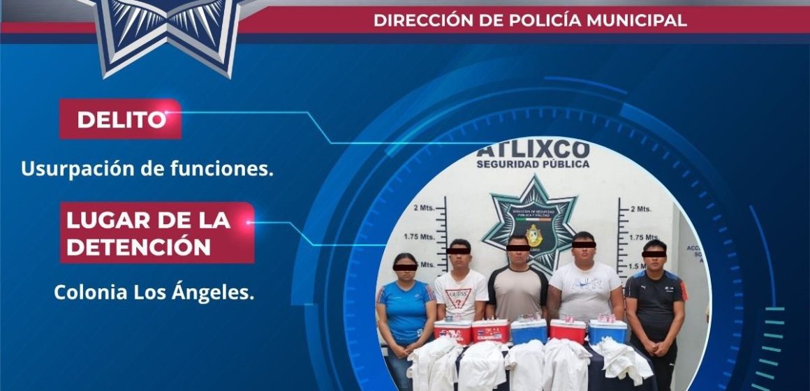 Detienen a cinco personas por presunta usurpación de funciones en Atlixco