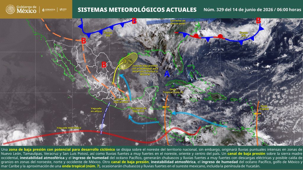 Lluvias intensas impactarán gran parte de México este 14 de junio 1 clima 1
