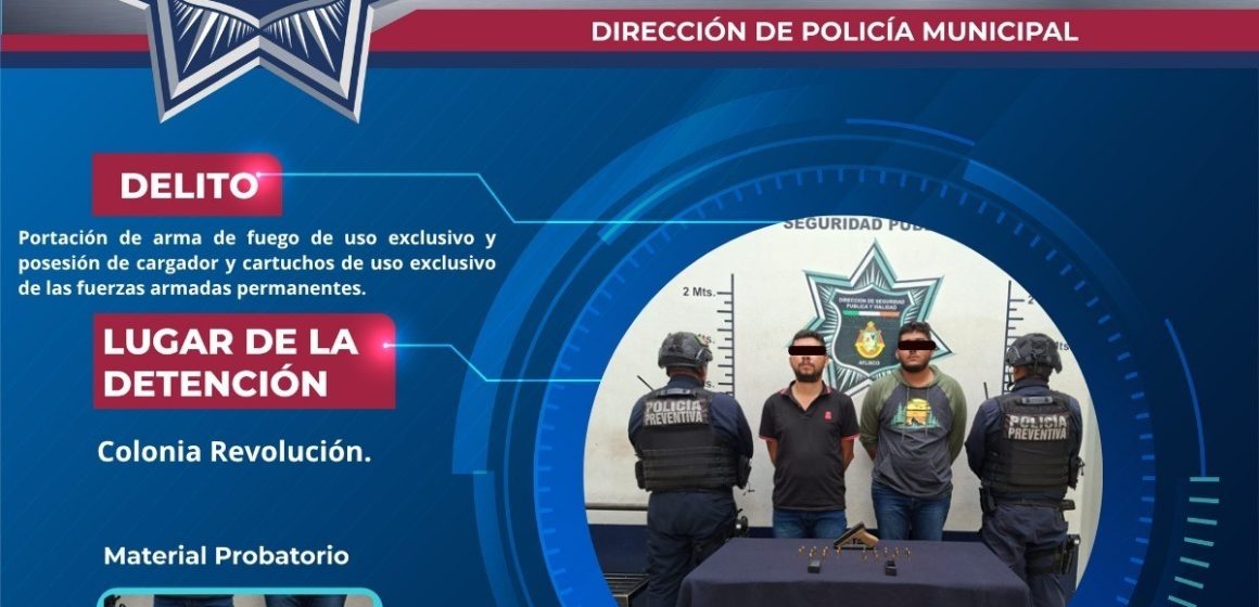 policia Detienen a dos hombres con arma de fuego de uso exclusivo del Ejército en Atlixco