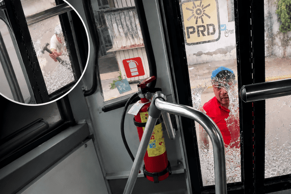 A martillazos, conductor ataca unidad de RUTA