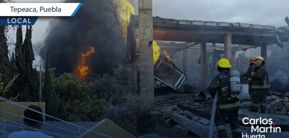 Explosión e incendio en Tepeaca; autoridades mantienen control de la zona y descartan personas fallecidas