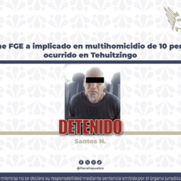 Capturan a presunto implicado en homicidio de 10 personas en Tehuitzingo