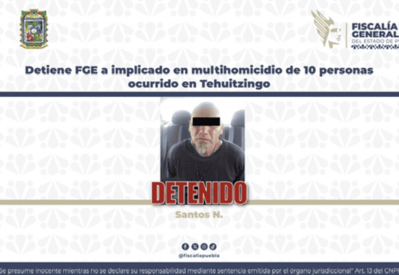 Capturan a presunto implicado en homicidio de 10 personas en Tehuitzingo