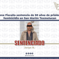Obtiene Fiscalía sentencia de 50 años de prisiónpor feminicidio en Texmelucan