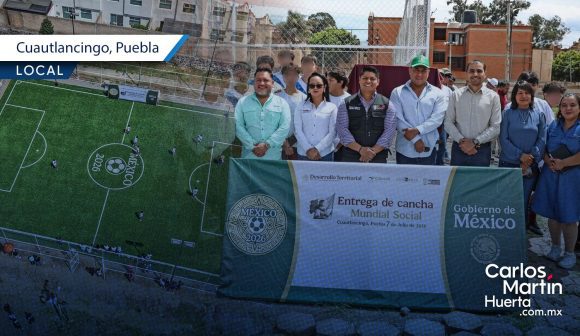 Entregan cancha de fútbol 5 en Cuautlancingo; anuncian rehabilitación del Deportivo Uranga