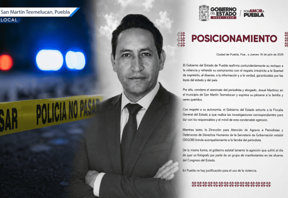 Gobierno de Puebla condena el asesinato del periodista Josué Martínez en Texmelucan