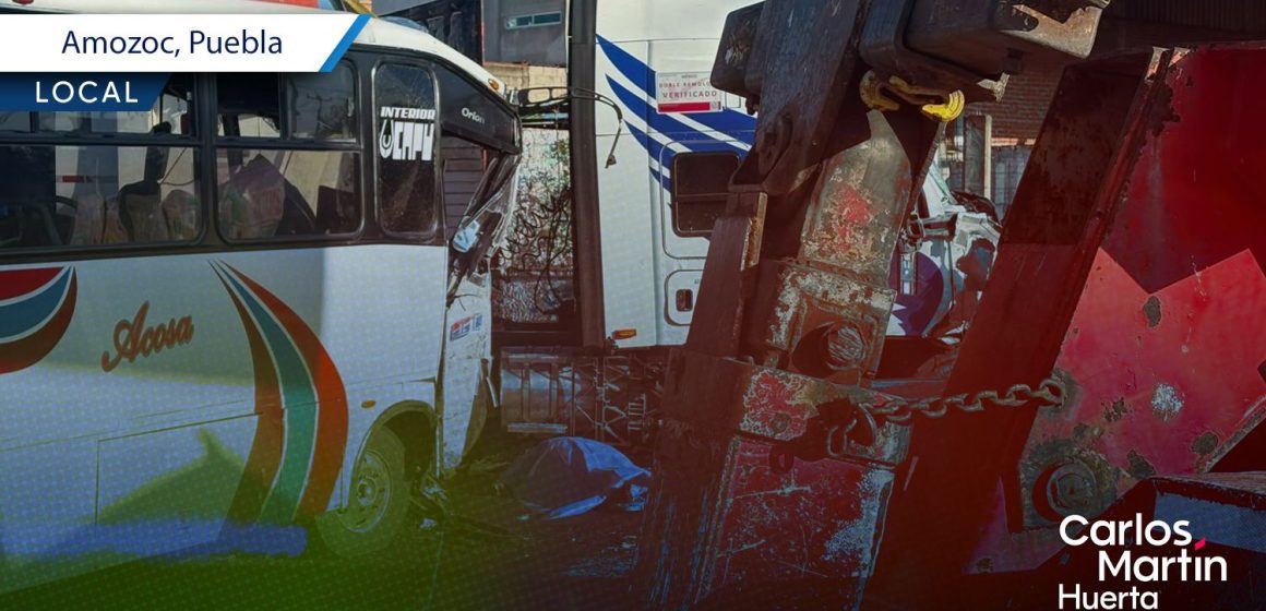 Choque transporte y tráiler Amozoc Choque entre autobús y tráiler deja una mujer muerta y cuatro heridos en Amozoc