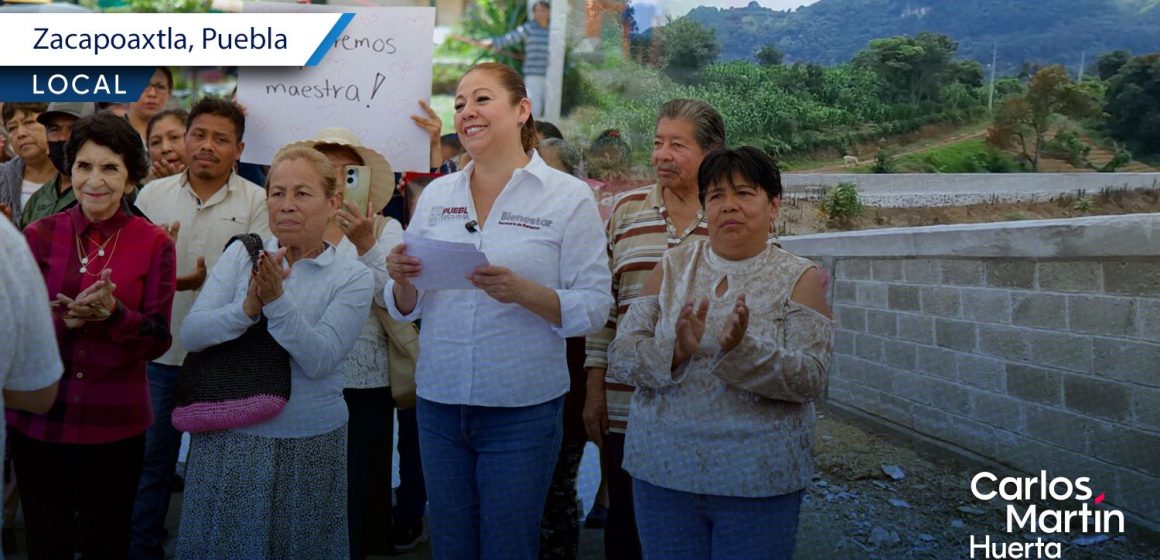 Construyen barda perimetral en el panteón de San Bartolomé en Zacapoaxtla