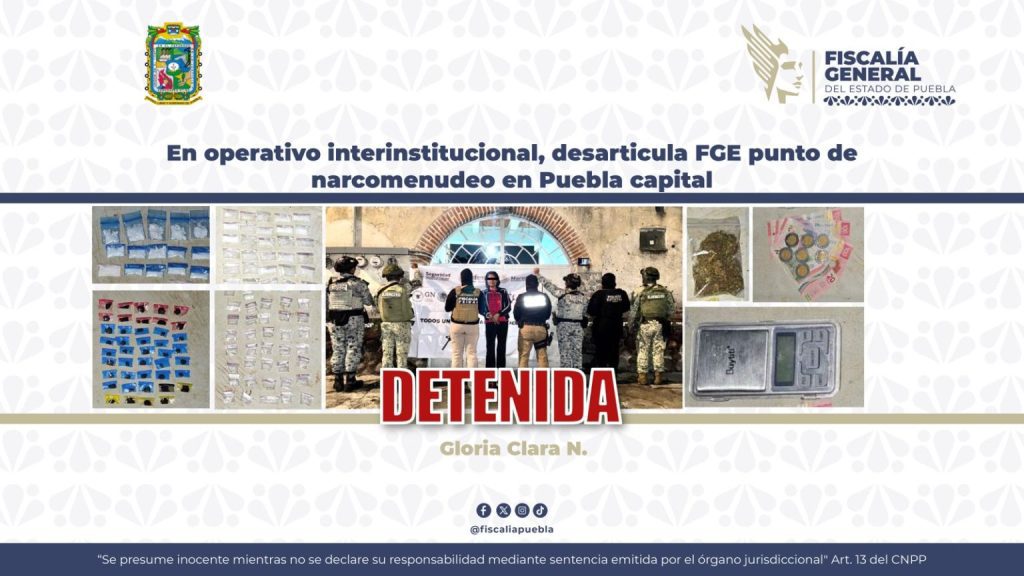 Narcomenudeo en Puebla: Cae Gloria Clara ‘N’ tras operativo y cateo en la colonia El Porvenir 1 Fotografia boletin de prensa no. 349 001 1536x864 1