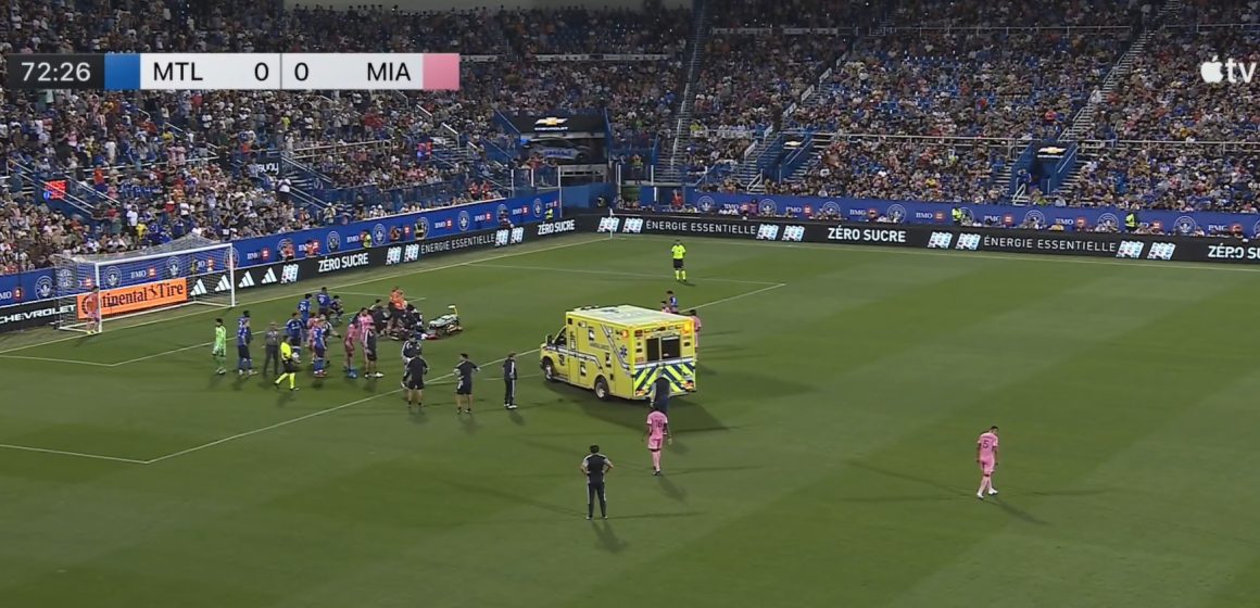 Germán Berterame es trasladado en ambulancia tras un fuerte choque en el Inter Miami vs Montréal