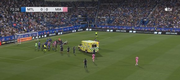 Germán Berterame - Inter Germán Berterame es trasladado en ambulancia tras un fuerte choque en el Inter Miami vs Montréal