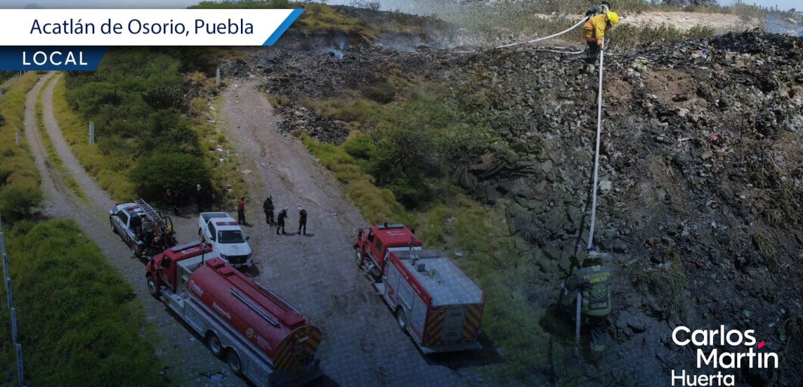Incendio relleno sanitario Acatlán Reportan 60% de control en incendio del relleno sanitario de Acatlán de Osorio