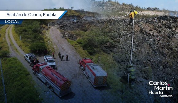 Incendio relleno sanitario Acatlán Reportan 60% de control en incendio del relleno sanitario de Acatlán de Osorio