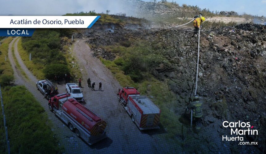 Incendio relleno sanitario Acatlán Reportan 60% de control en incendio del relleno sanitario de Acatlán de Osorio