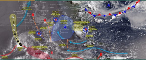Monzón mexicano Monzón mexicano y canales de baja presión desatarán lluvias y rachas de viento en el país