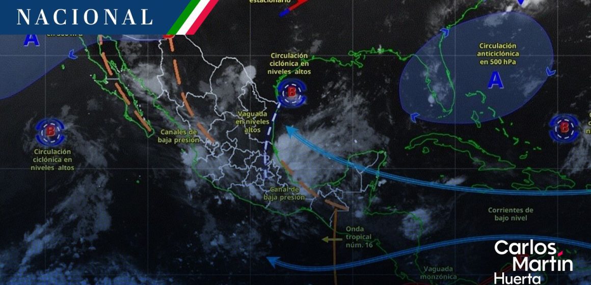 Onda tropical 16 provocará lluvias intensas en Puebla, Tlaxcala y 3 estados más