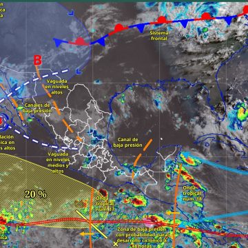 Persisten lluvias intensas en el país por avance de dos ondas tropicales