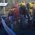 Volcadura de tráiler provoca cierre total de la autopista México-Tuxpan en Huauchinango