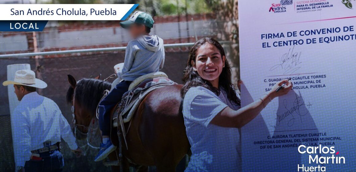 San Andrés Cholula fortalece rehabilitación con programa de equinoterapia