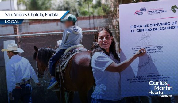 San Andrés Cholula fortalece rehabilitación con programa de equinoterapia